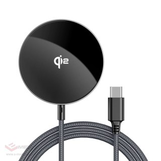Ładowarka indukcyjna Acefast E24 Qi2 15W magnetyczna z kablem USB-C 1.2m - czarna