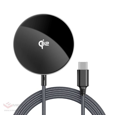 Ładowarka indukcyjna Acefast E24 Qi2 15W magnetyczna z kablem USB-C 1.2m - czarna