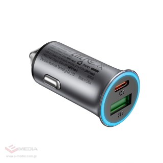 Ładowarka samochodowa Acefast B16 95W USB-A + USB-C - szara