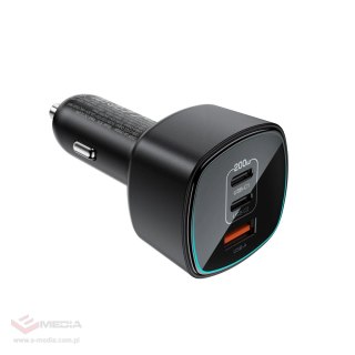 Ładowarka samochodowa Acefast B18 200 W 2x USB-C + USB-A - czarna