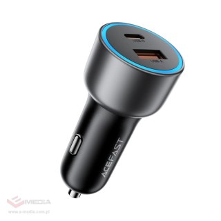 Ładowarka samochodowa Acefast B21 75 W USB-C + USB-A - czarna