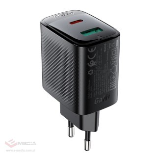 Ładowarka sieciowa Acefast A106 GaN PD 45W USB-C USB-A - czarna