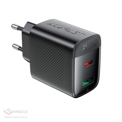 Ładowarka sieciowa Acefast A106 GaN PD 45W USB-C USB-A - czarna
