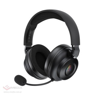Słuchawki gamingowe Acefast H15 bezprzewodowe Bluetooth / 2.4 GHz / AUX z mikrofonem i podświetleniem RGB - czarne