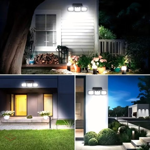 640x Lampa Solarna 74 Led 4w1 Zewnętrzna Uliczna Czujnik Ruchu Zmierzchu Mocna