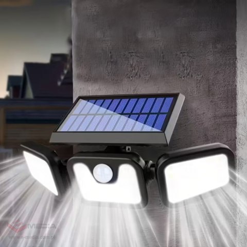 640x Lampa Solarna 74 Led 4w1 Zewnętrzna Uliczna Czujnik Ruchu Zmierzchu Mocna