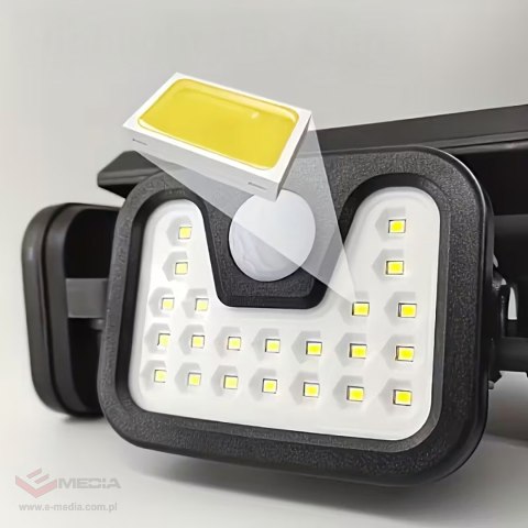 640x Lampa Solarna 74 Led 4w1 Zewnętrzna Uliczna Czujnik Ruchu Zmierzchu Mocna
