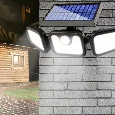 640x Lampa Solarna 74 Led 4w1 Zewnętrzna Uliczna Czujnik Ruchu Zmierzchu Mocna