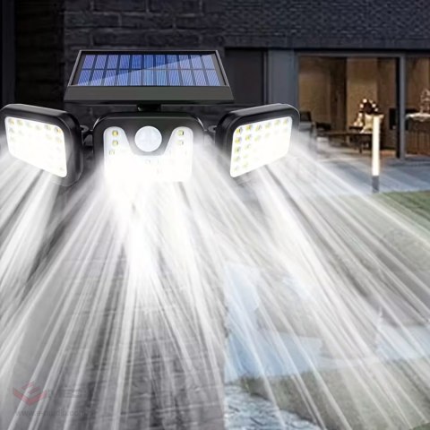 640x Lampa Solarna 74 Led 4w1 Zewnętrzna Uliczna Czujnik Ruchu Zmierzchu Mocna