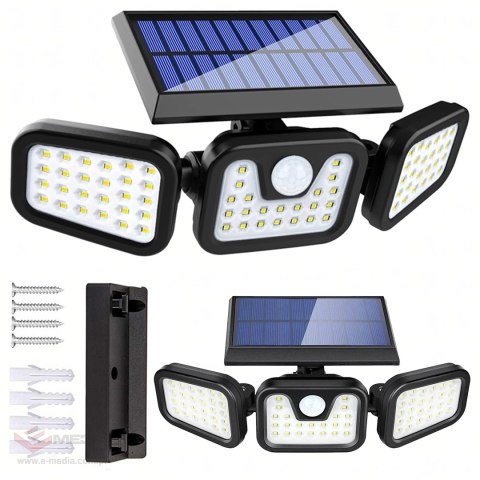 640x Lampa Solarna 74 Led 4w1 Zewnętrzna Uliczna Czujnik Ruchu Zmierzchu Mocna