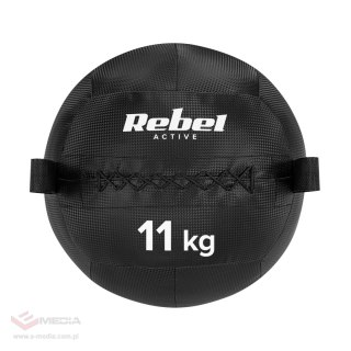 Piłka lekarska do ćwiczeń fitness, rehabilitacyjna, 11kg, REBEL ACTIVE