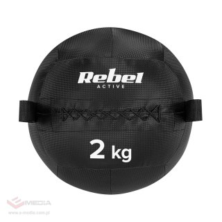Piłka lekarska do ćwiczeń fitness, rehabilitacyjna, 2kg, REBEL ACTIVE