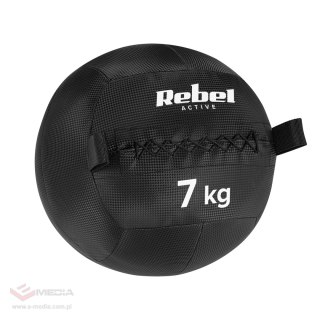 Piłka lekarska do ćwiczeń fitness, rehabilitacyjna, 7kg, REBEL ACTIVE