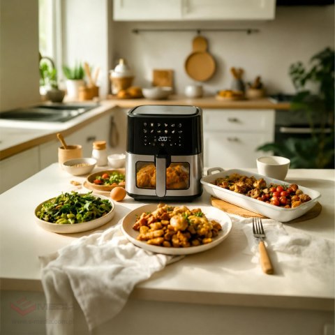 30x Frytkownica Beztłuszczowa Air Fryer 6L + 3000x Wkłady Papierowe do Frytkownicy Beztłuszczowej 16x16cm 36g 100szt.