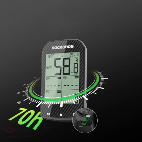 Licznik rowerowy Rockbros M1Pro Bluetooth GPS IPX6 - czarny