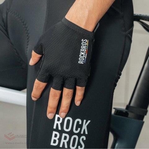 Rękawiczki rowerowe Rockbros TLS004 ROAD TO SKY krótkie amortyzujące L - czarne