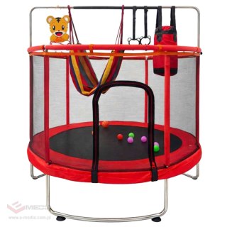 Trampolina Ogrodowa dla Dzieci Duża Domowa Kosz Hamak Worek Piłki 140cm