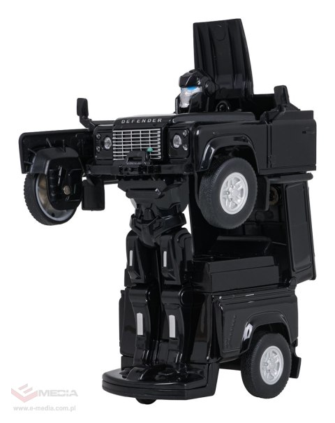Autko Metalowe/Robot 2w1 1:32 Land Rover Defender Czarny RASTAR