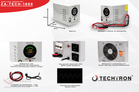 Zasilacz awaryjny UPS 12V/230V 1600W ZA-TECH-1600 SF Zasilacz awaryjny UPS 12V/230V 1600W ZA-TECH-1600 SF
