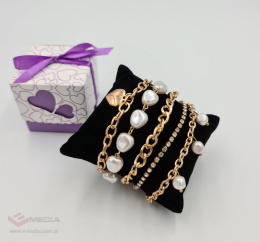 5 Stück Armbänder mit Perlen, Zirkonias