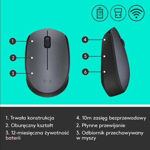 Mysz LOGITECH M170 Szary