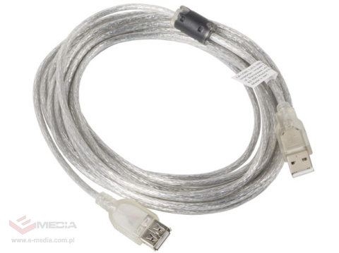Przedłużacz USB2.0 Lanberg AM-AF 5m Ferryt transparenty
