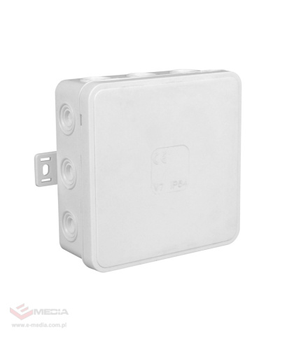 Surface-mounted box 100x100x41 IP54 white ViPlast V7