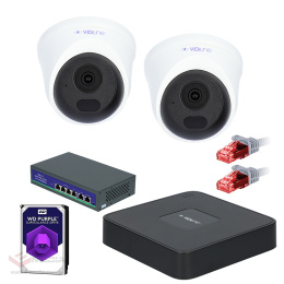 Fertiges CCTV-Set mit 2 IP-Dome-Kameras 4Mpx 30m iR 1TB