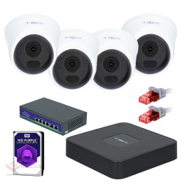 Fertiges CCTV-Set mit 4 IP-Dome-Kameras 4Mpx 30m iR 1TB