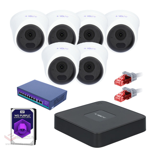 Ready CCTV set 6 IP dome cameras 4Mpx 30m iR 1TB Ready CCTV set 6 IP dome cameras 4Mpx 30m iR 1TB