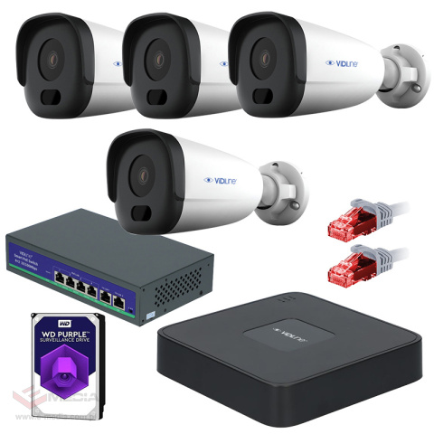 Ready set of CCTV 4 IP cameras 4Mpx 50m iR 1TB Ready set of CCTV 4 IP cameras 4Mpx 50m iR 1TB