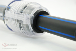 Connector, two-part straight connector for HDPE pipe 40 mm, (transparent, transparent)