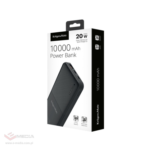 POWER BANK Kruger&Matz 10000 mAh Li-Pol mit QC- und PD-Funktionen