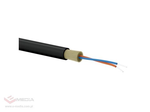 Kabel światłowodowy OS2 abonencki FTTx okrągły SM 2J 9/125 G657A LSOH czarny, całkowicie dielektryczny, 1000m ALANTEC Kabel światłowodowy OS2 abonencki FTTx okrągły SM 2J 9/125 G657A LSOH czarny, całkowicie dielektryczny, 1000m ALANTEC