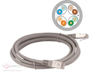 Patch-cord S/FTP kat.6A LSOH 0.5m szary ALANTEC