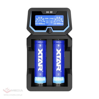 Charger for cylindrical Li-ion batteries 18650 Xtar X2