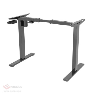 Electrically adjustable desk frame, grey, anti-collision system