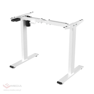Electrically adjustable desk frame, white, anti-collision system