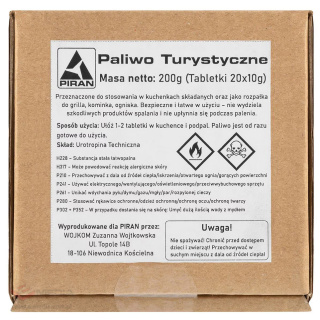 Piran Solid Fuel for Camping Stoves 20 x 10g