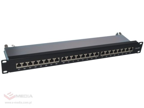 Patch panel STP kat.6A 24 porty LSA 1U ALANTEC