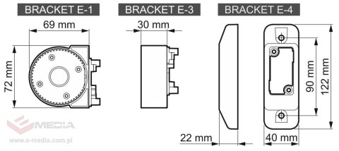 WKŁADKA MODUŁOWEGO UCHWYTU DO CZUJEK RUCHU BRACKET-E-2A-GY SATEL