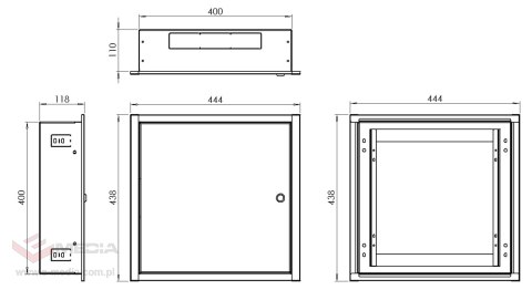 OBUDOWA PODTYNKOWA OMP-4 444 x 438 x 118 mm