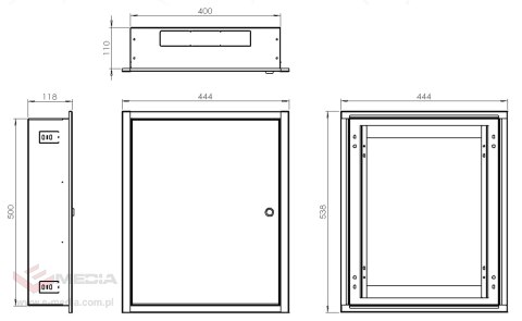 OBUDOWA PODTYNKOWA OMP-5 539 x 444 x 120 mm
