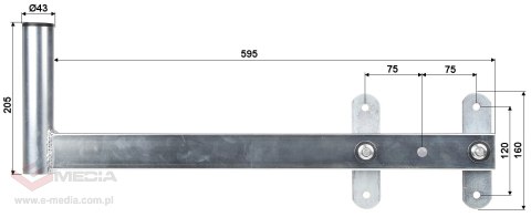 UCHWYT MUROWY BOCZNY UML-43H55
