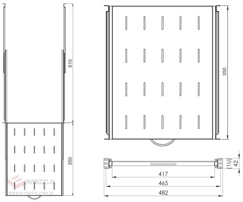 PÓŁKA WYSUWANA P19S/350/B