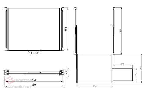 REGULOWANA SZUFLADA DO KLAWIATURY I MYSZKI P19R/350/G-KM