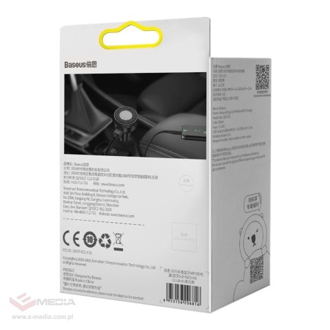 Baseus Enjoy transmiter FM ładowarka samochodowa LED 2x USB / 3,5mm jack bezprzewodowy odtwarzacz MP3 Bluetooth 5.0 3.4A czarny 