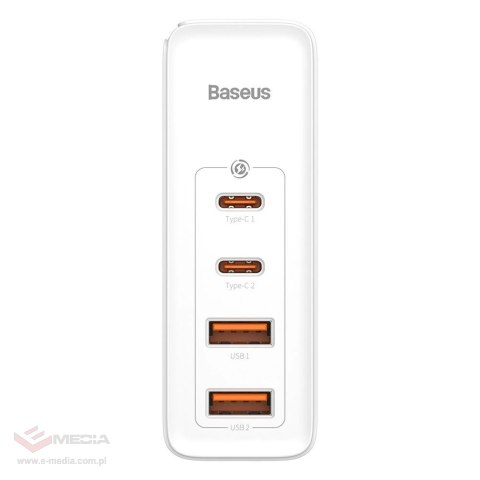 Baseus GaN2 Pro szybka ładowarka sieciowa 100W USB / USB Typ C Quick Charge 4+ Power Delivery biały (CCGAN2P-L02)