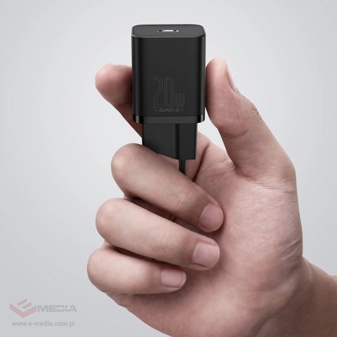 Baseus Super Si 1C szybka ładowarka USB Typ C 20 W Power Delivery czarny (CCSUP-B01)