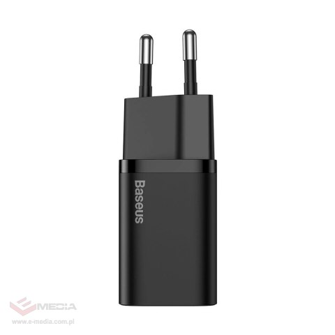 Baseus Super Si 1C szybka ładowarka USB Typ C 20W Power Delivery + kabel USB Typ C - Lightning 1m czarny (TZCCSUP-B01)